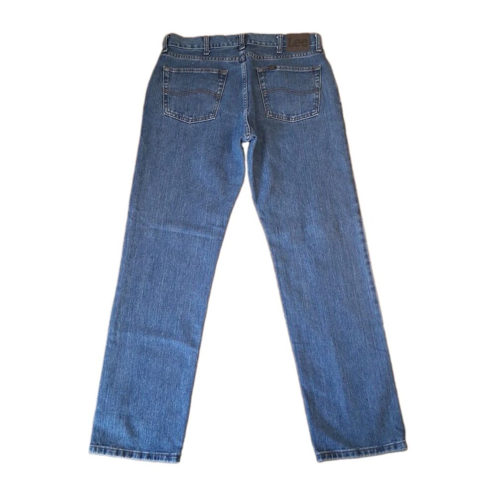 Lee Mens Regular Fit Denim Jeans 34x32 Blue Medium Wash Like New - Picture 4 of 13